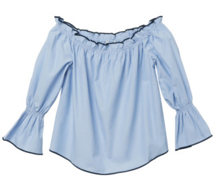 Elastic Belt Blue Polyester Cotton Ladies Strapless Dress